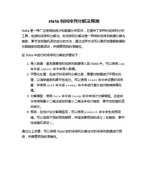 stata时间序列分解法预测