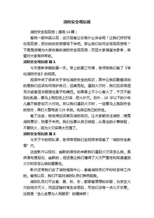 消防安全观后感