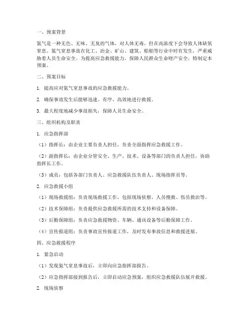 氮气窒息的应急救援预案