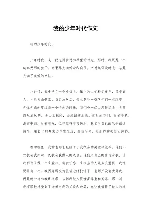 我的少年时代作文