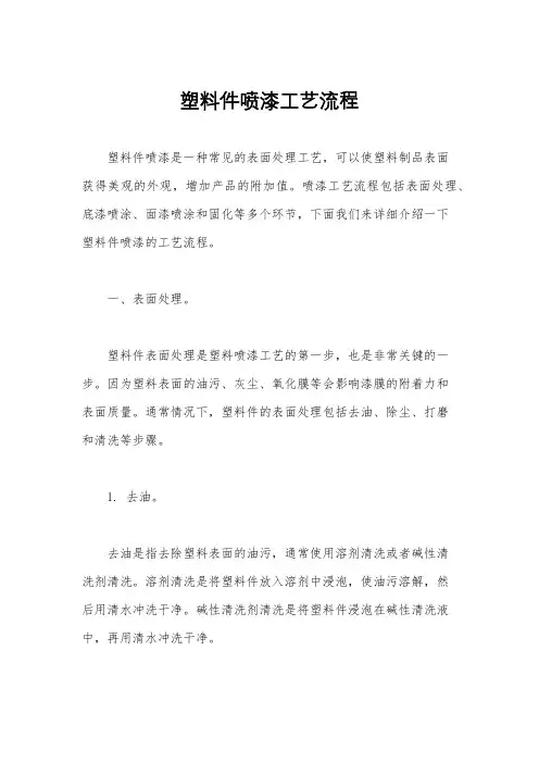塑料件喷漆工艺流程
