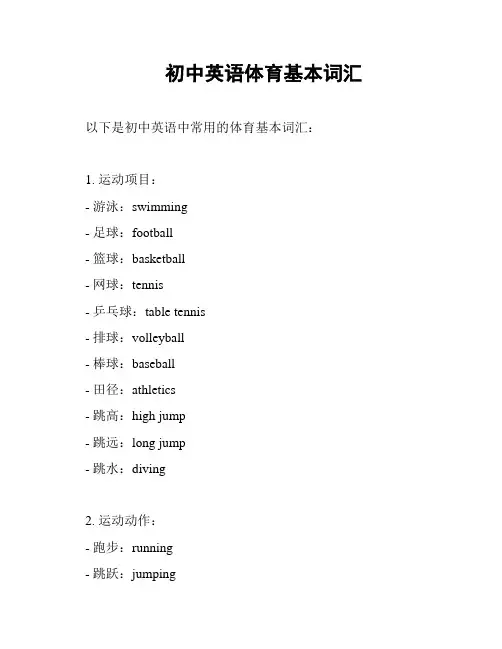 初中英语体育基本词汇