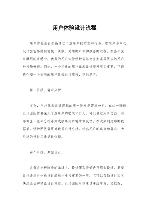 用户体验设计流程