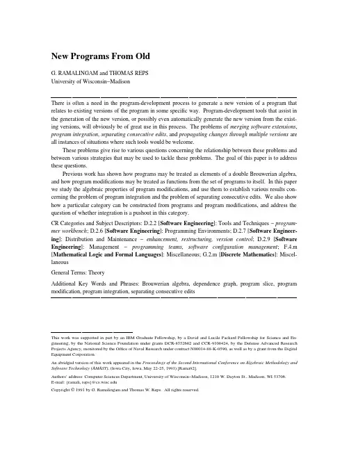 New Programs From Old