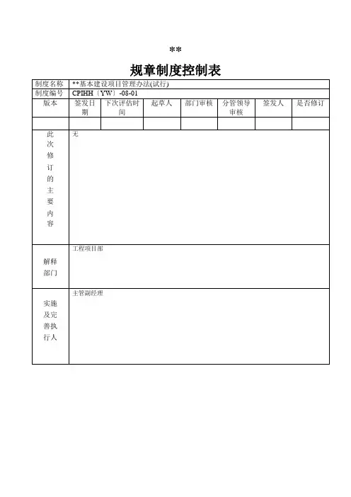 基本建设项目管理办法
