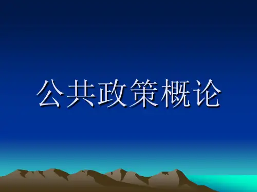 公共政策概论 PPT课件