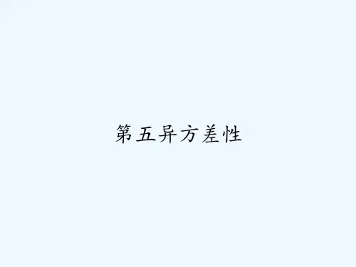 第五异方差性 PPT