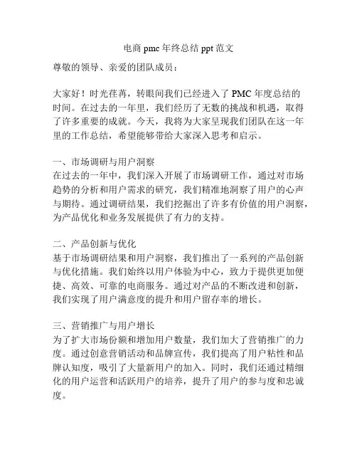 电商pmc年终总结ppt范文