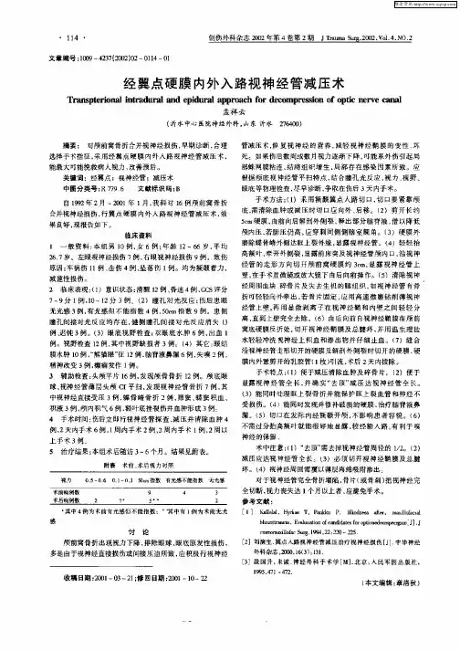 经翼点硬膜内外入路视神经管减压术