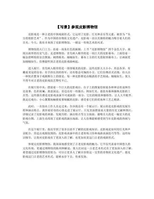 【写景】参观皮影博物馆
