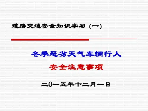 冬季恶劣天气车辆、行人安全注意事项(PPT)
