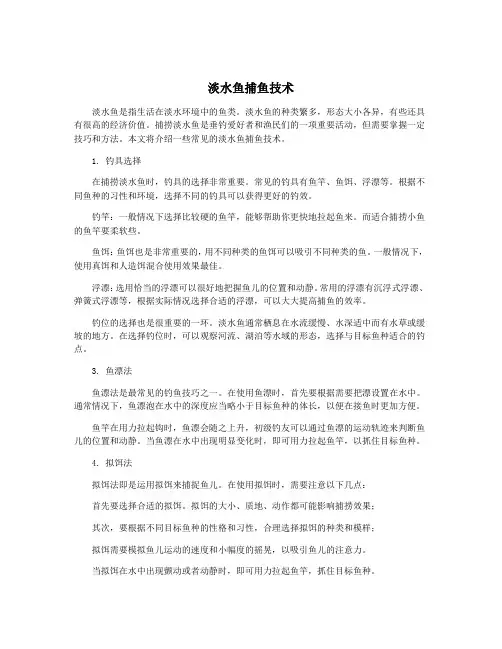 淡水鱼捕鱼技术