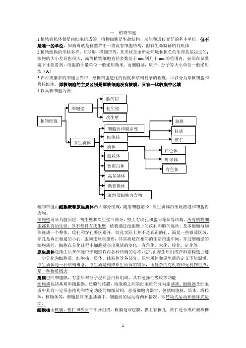植物学总结讲解