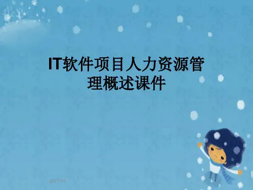 IT软件项目人力资源管理概述课件