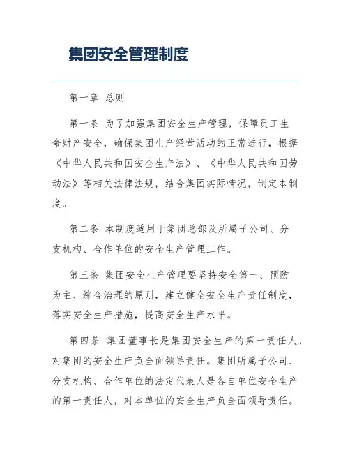 集团安全管理制度