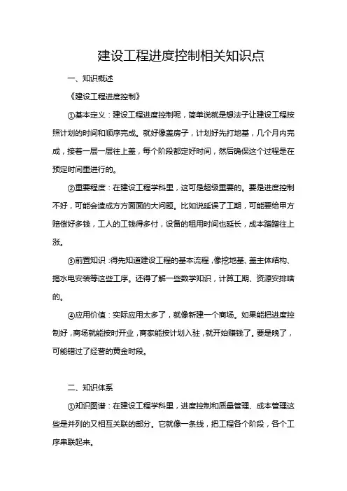 建设工程进度控制相关知识点