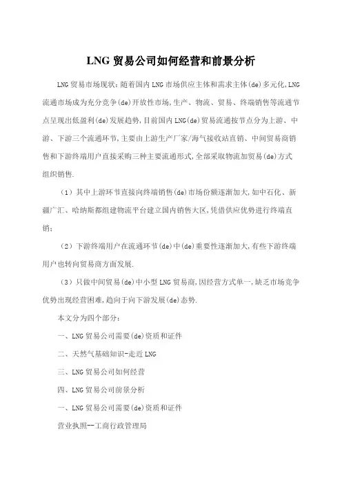 LNG贸易公司如何经营和前景分析