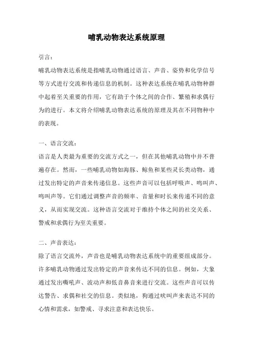 哺乳动物表达系统原理