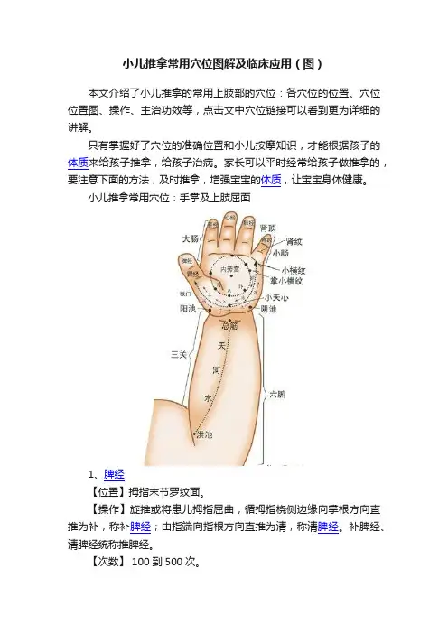 小儿推拿常用穴位图解及临床应用（图）