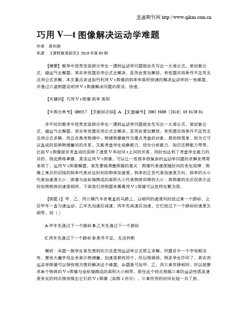 巧用V—t图像解决运动学难题