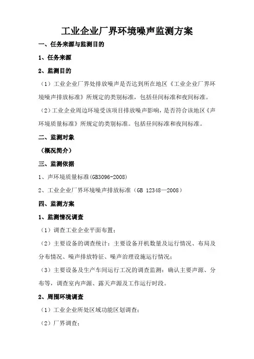 工业企业厂界环境噪声监测方案