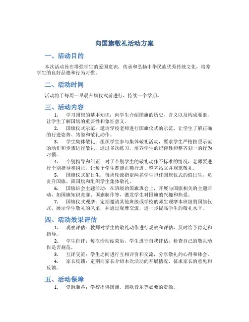 向国旗敬礼活动方案
