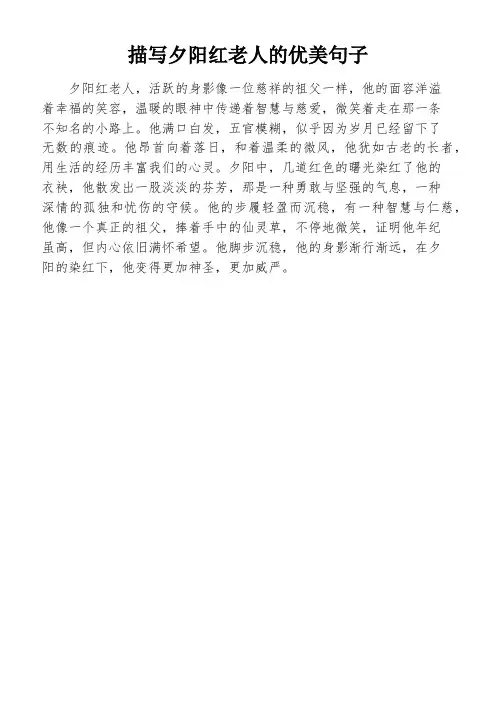 描写夕阳红老人的优美句子