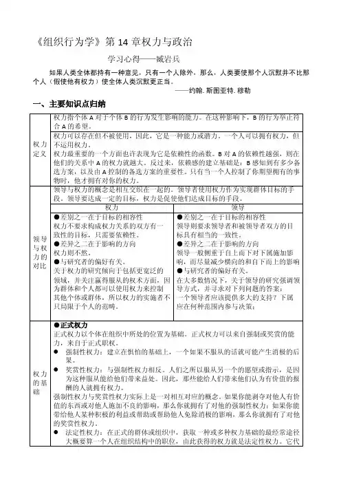 [定稿]组织行为学第十四章学习心得