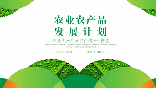 农业农产品发展规划介绍ppt