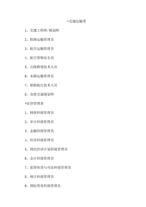 2021年国考职位表