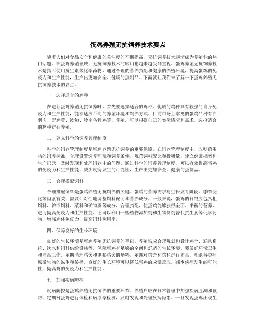 蛋鸡养殖无抗饲养技术要点