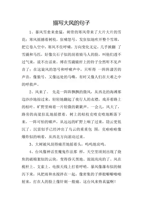 描写大风的句子