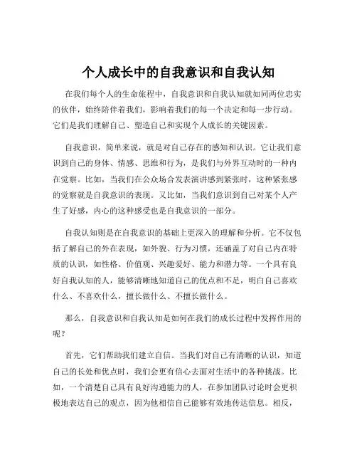 个人成长中的自我意识和自我认知