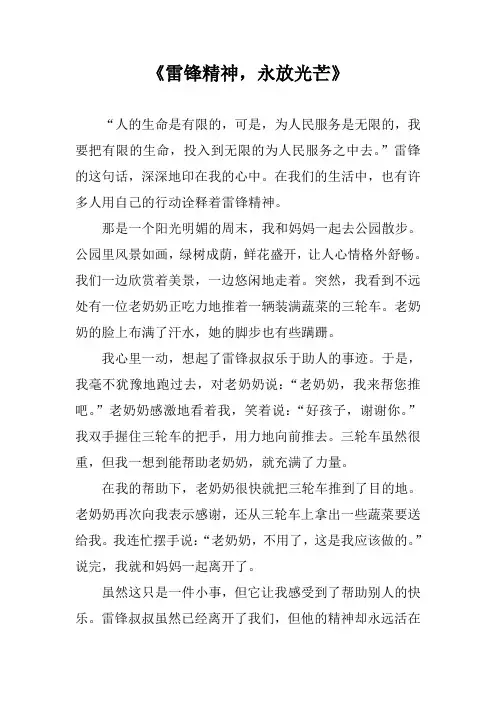 《雷锋精神,永放光芒》