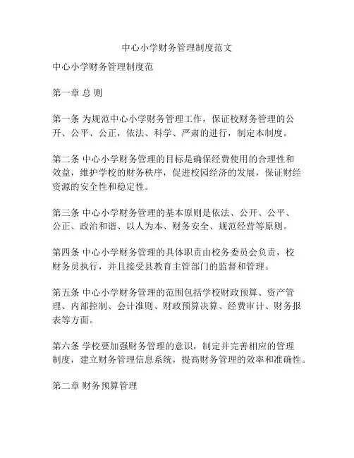中心小学财务管理制度范文