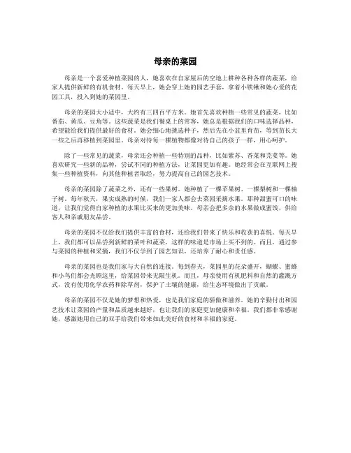 母亲的菜园