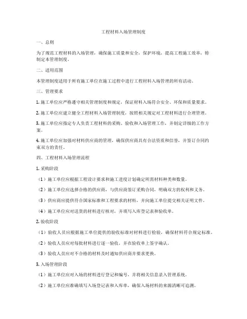 工程材料入场管理制度