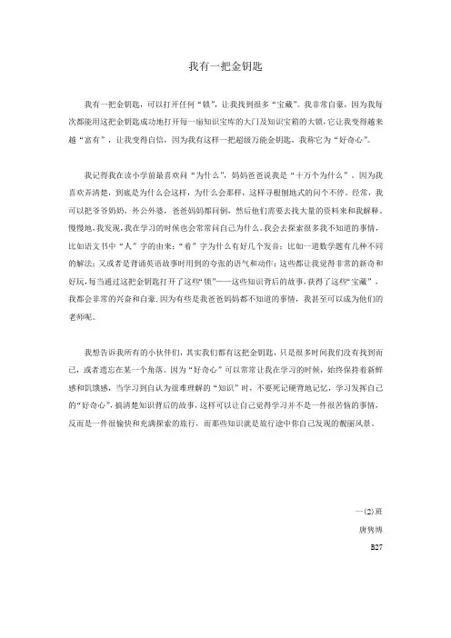 我有一把金钥匙