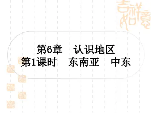 中图版中考地理复习 八年级下册 第6章 认识地区 第1课时 东南亚 中东