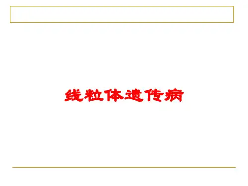 线粒体遗传病培训课件