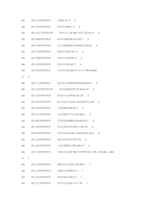 浙江律师事务所排名