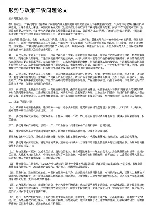 形势与政策三农问题论文