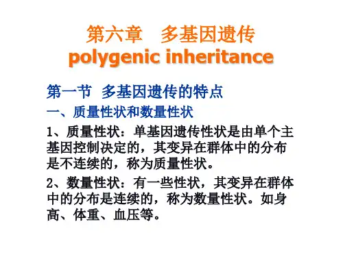 第六章 人类的多基因遗传