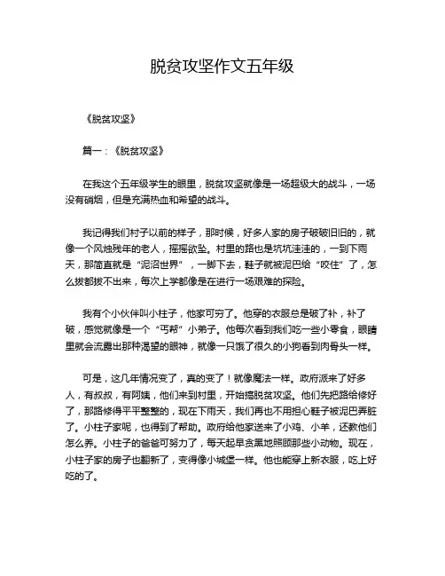 脱贫攻坚作文五年级