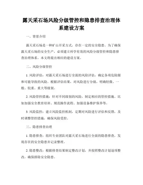 露天采石场风险分级管控和隐患排查治理体系建设方案