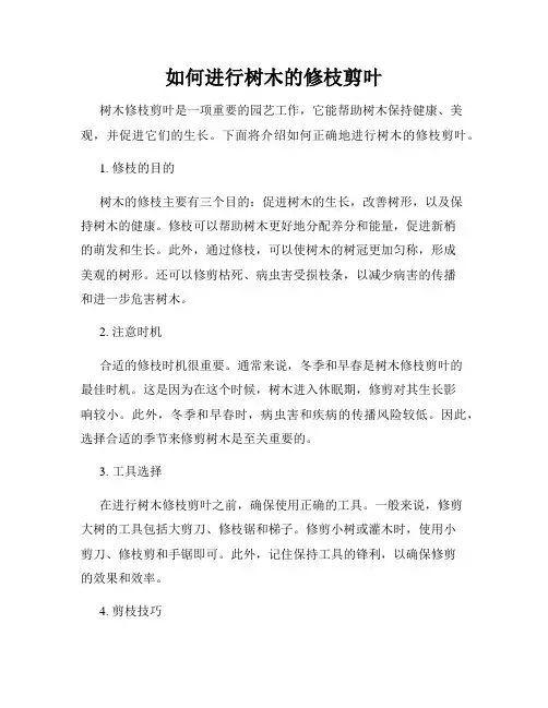 如何进行树木的修枝剪叶