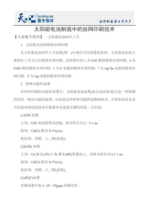 太阳能电池制造中的丝网印刷技术