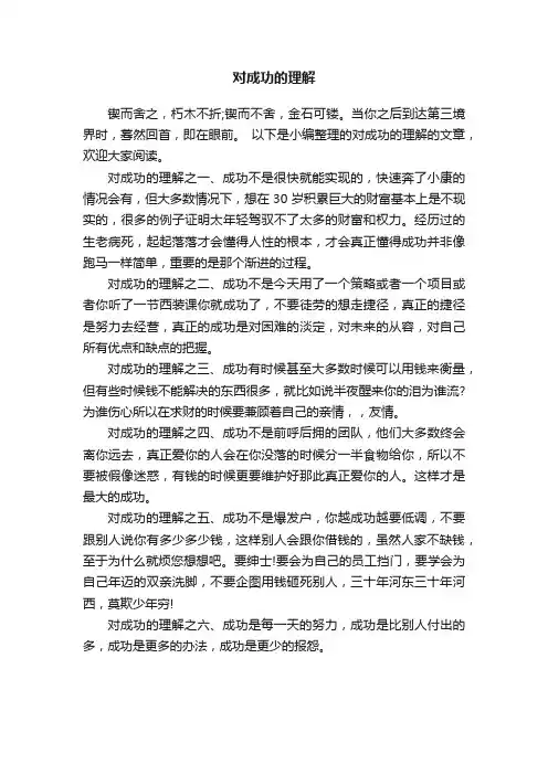对成功的理解