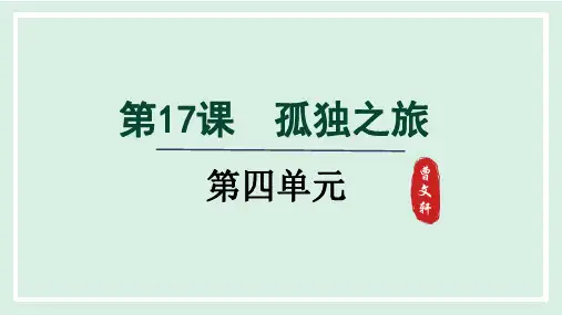 九年级语文上册第17课《孤独之旅》-第二课时教案