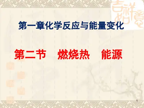 高中化学选修四燃烧热 能源(课堂PPT)